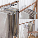 Kit Com 2 Cabides Multiuso 5 em 1 Aço Inox Guarda Roupa Organizador Cabideiro de Calças Camisetas