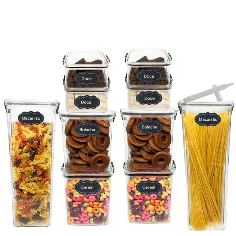 Kit 5 Potes Herméticos Crystal-Lock