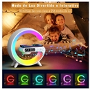 Caxinha de Som G -Speaker COR BRANCA Com Relógio Luminária Bluetooth Inteligente Carregador Sem Fio Led Luz COM RELÓGIO