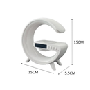 Caxinha de Som G -Speaker COR BRANCA Com Relógio Luminária Bluetooth Inteligente Carregador Sem Fio Led Luz COM RELÓGIO